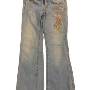 HINT Jeans. Floral boot cut size 7